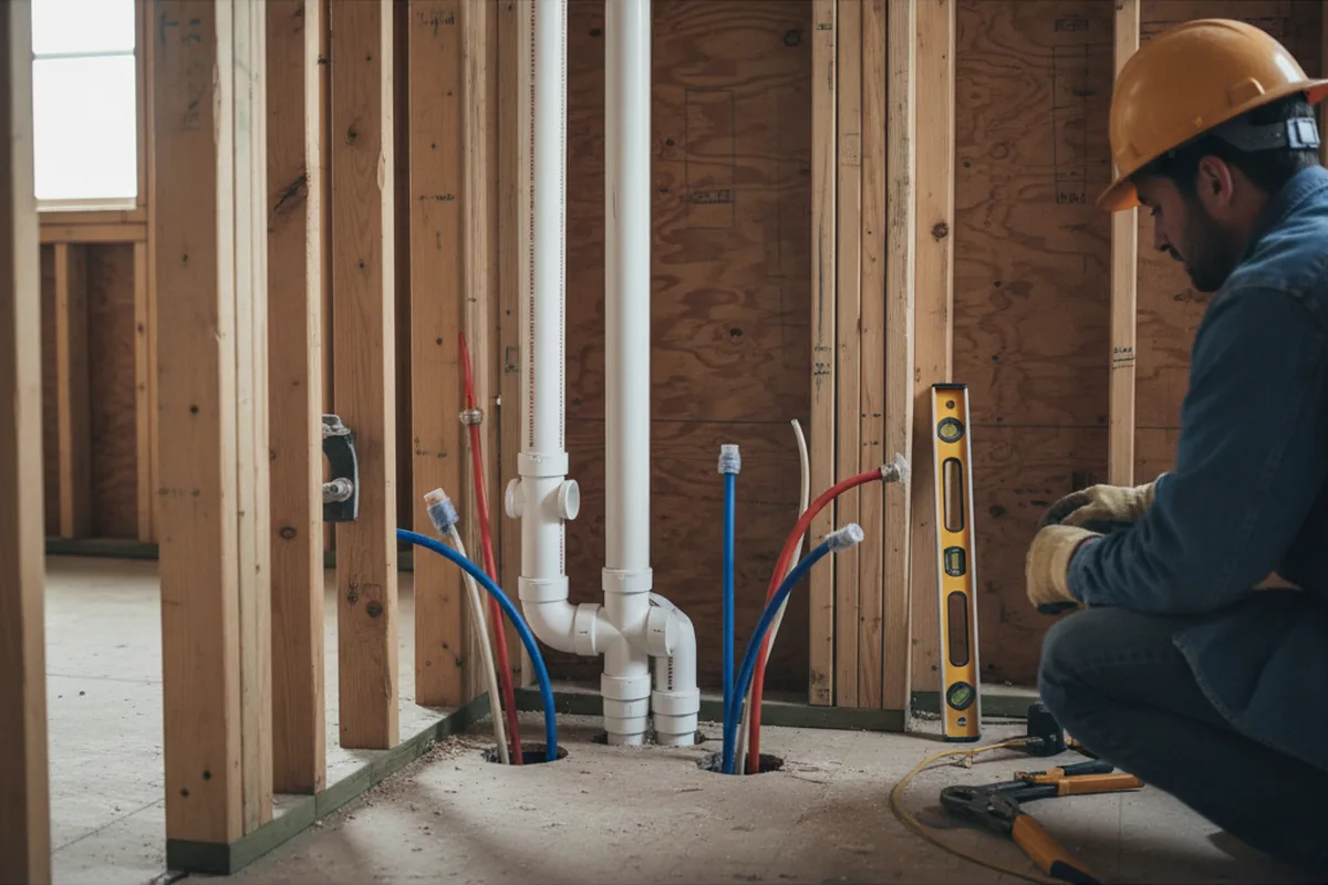 Drain and supply rough-in during Drain Cleaning in Melissa